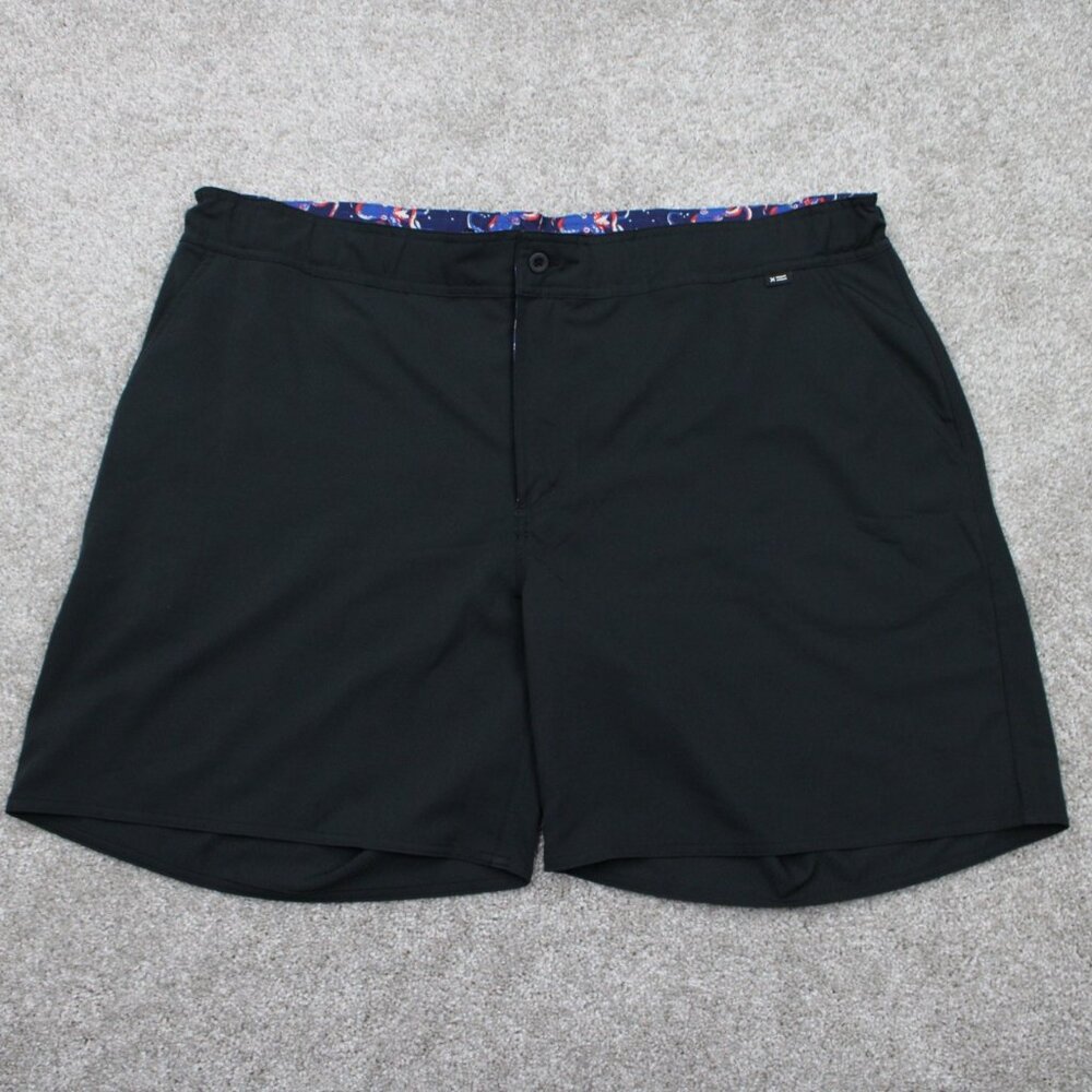 Tomboyx‎ Shorts Mens 3XL XXXL Black 100% Polyester Flat Front w/ 7" inseam